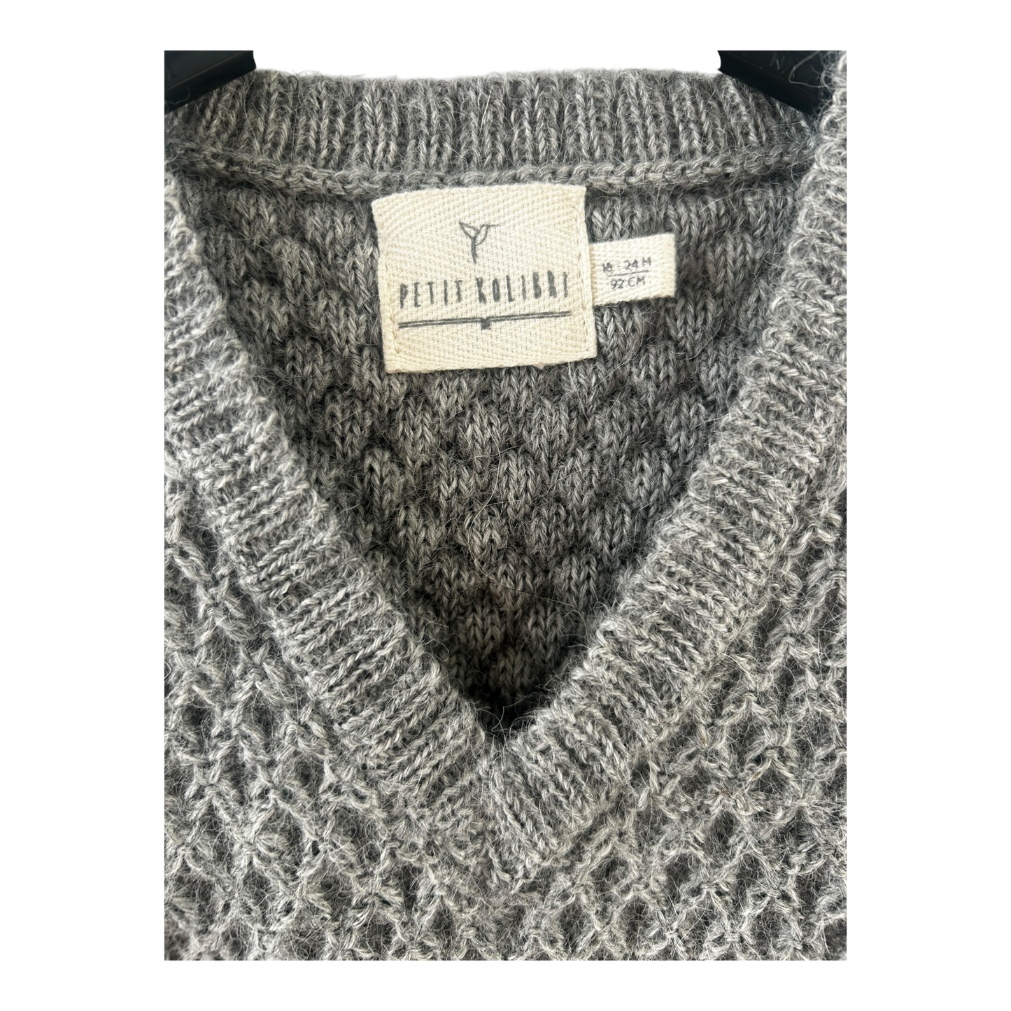 Petit Kolibri Baby Pullunder Strickweste Gr 92 Grau Alpaka Weich Warm