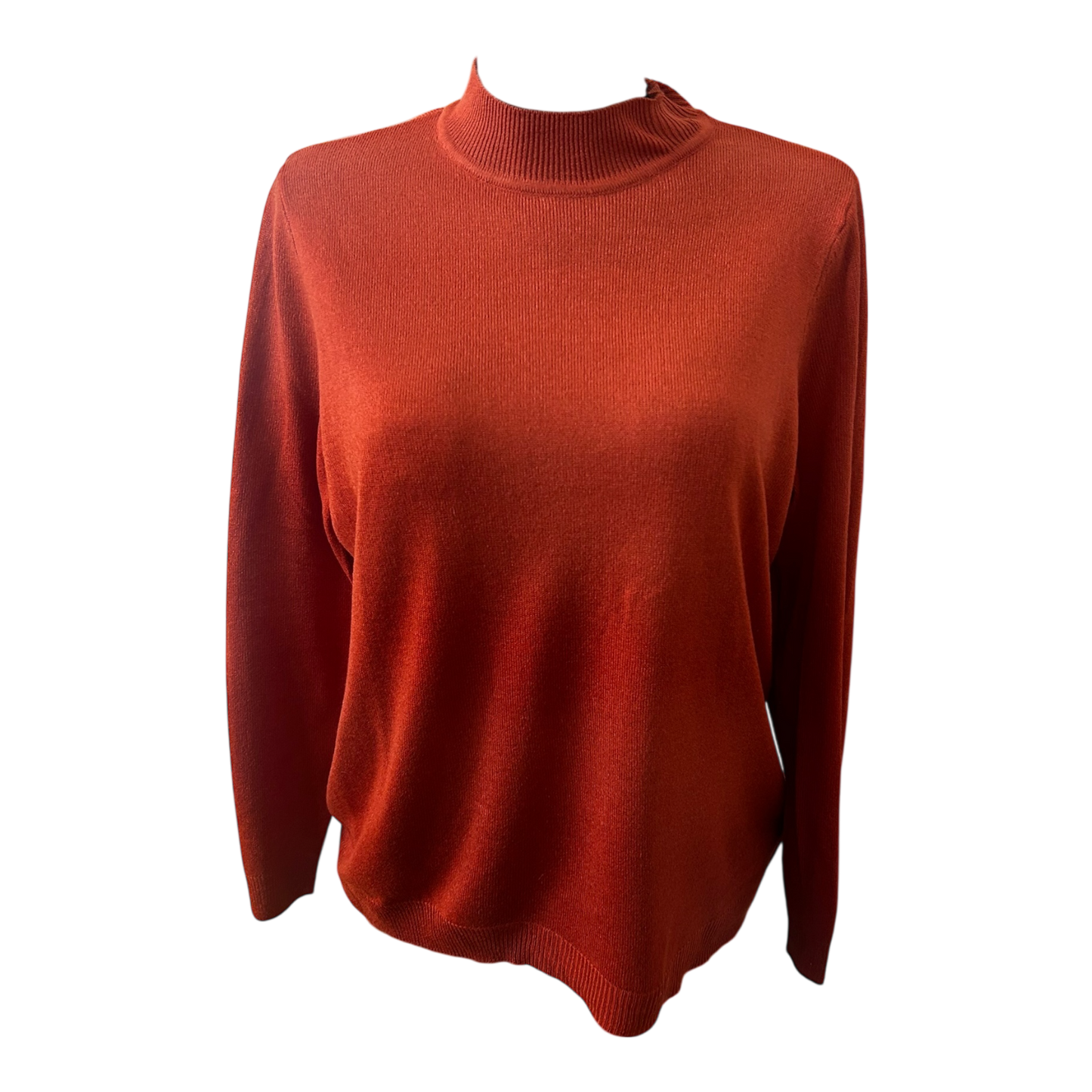 Damen Pullover Größe 42 Rostrot Stehkragen Langarm Elegant Klassisch