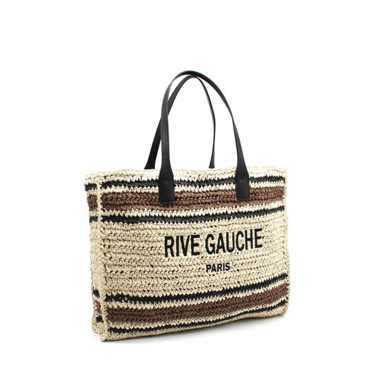 🌾 CROCHET Shopper Tasche – RIVE GAUCHE Stickerei 👜